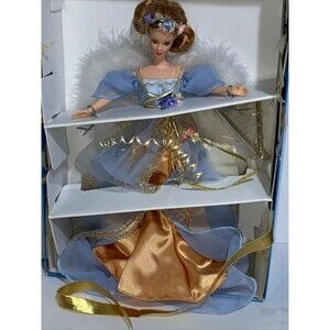 Barbie Harvest Angel wings 1997 11.5” collectors blue gown red hair in box